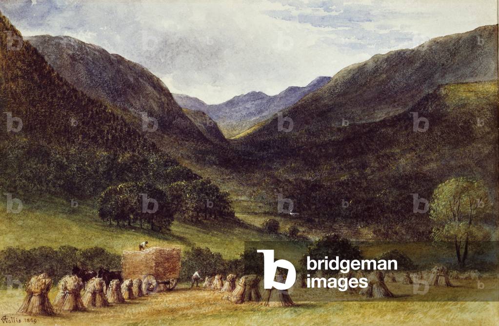 Harvest Time, Llyn Crafnant, North Wales, 1869 (w/c on paper)