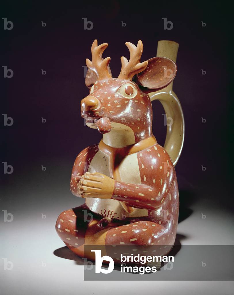 "Vaso di ceramica di Captive Deer-man" di Peruvian School