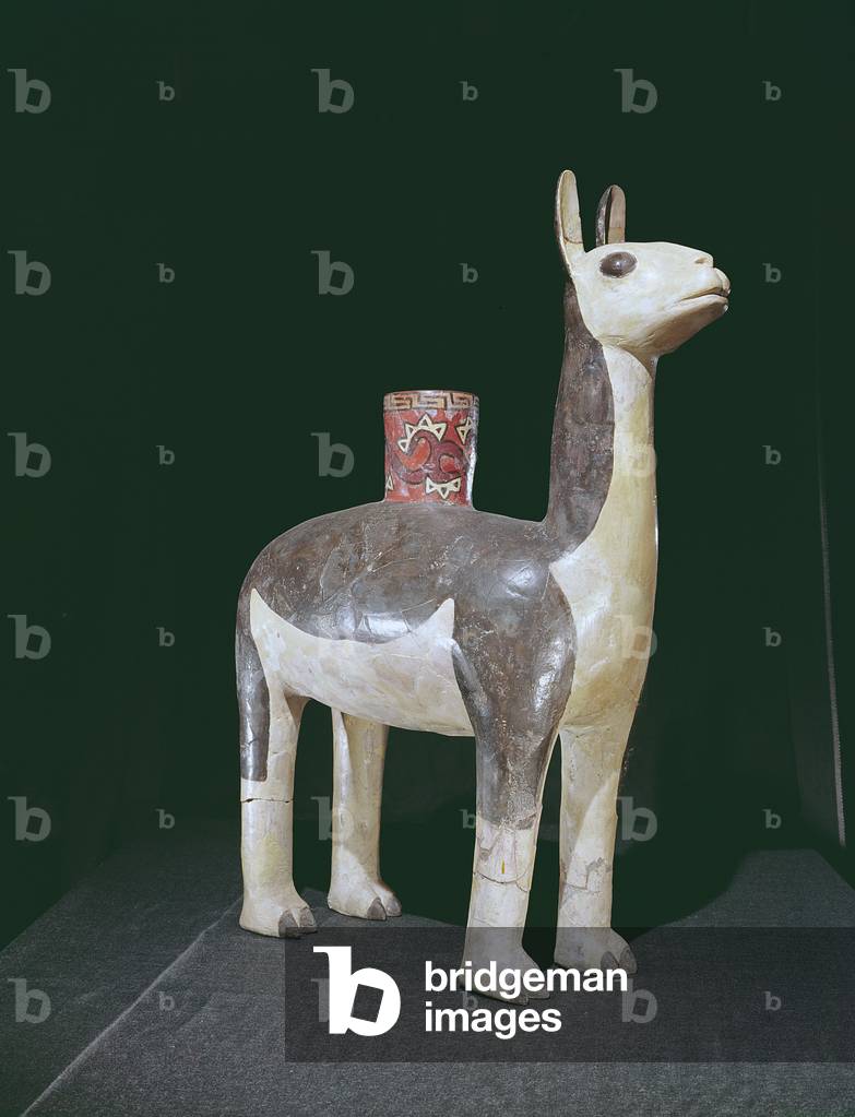 "Vaso effigie Llama" di Peruvian School