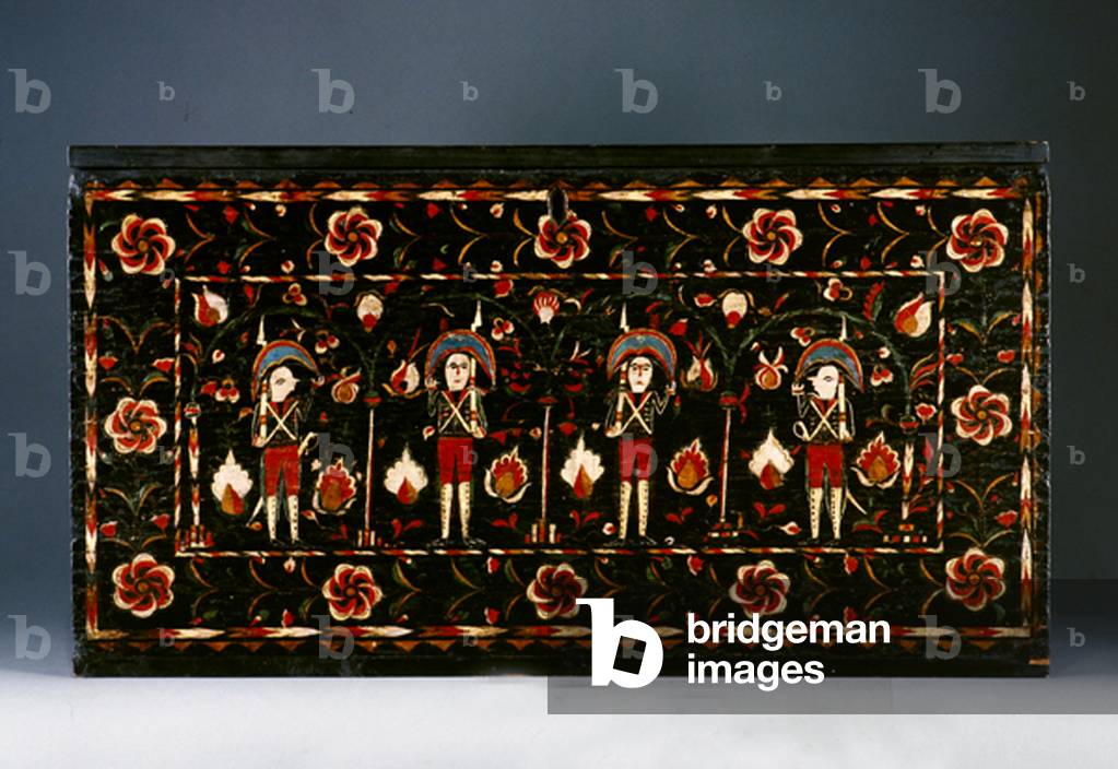 Chest (lacquered wood) 19th by Mexican Artist