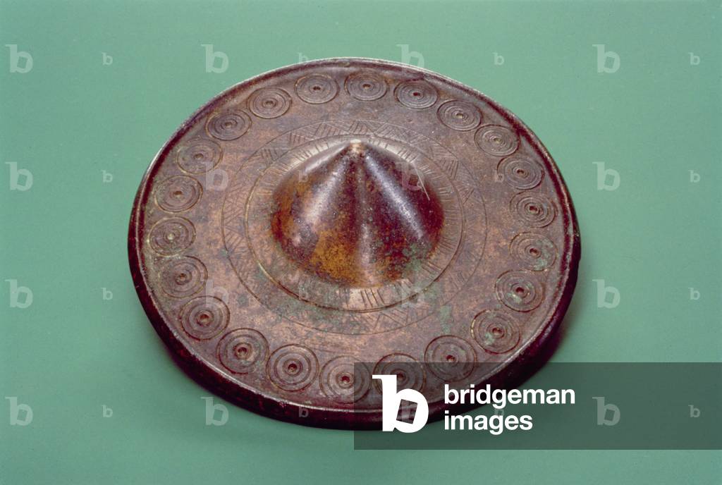 Testa di perno incisa, proveniente dall'Irlanda, c.700 a.C. (bronzo)