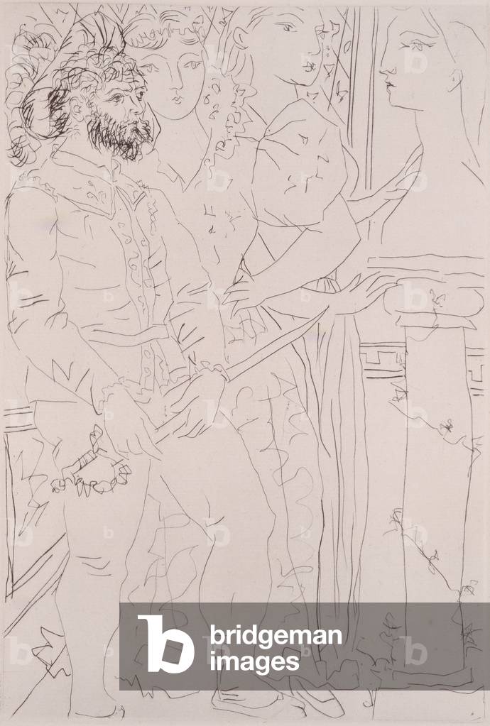 Tre attori, da «La Suite Vollard», 1930-37 (incisione)