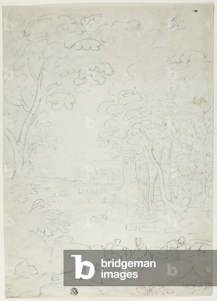 Rest on the Flight into Egypt (graphite on ivory laid paper)