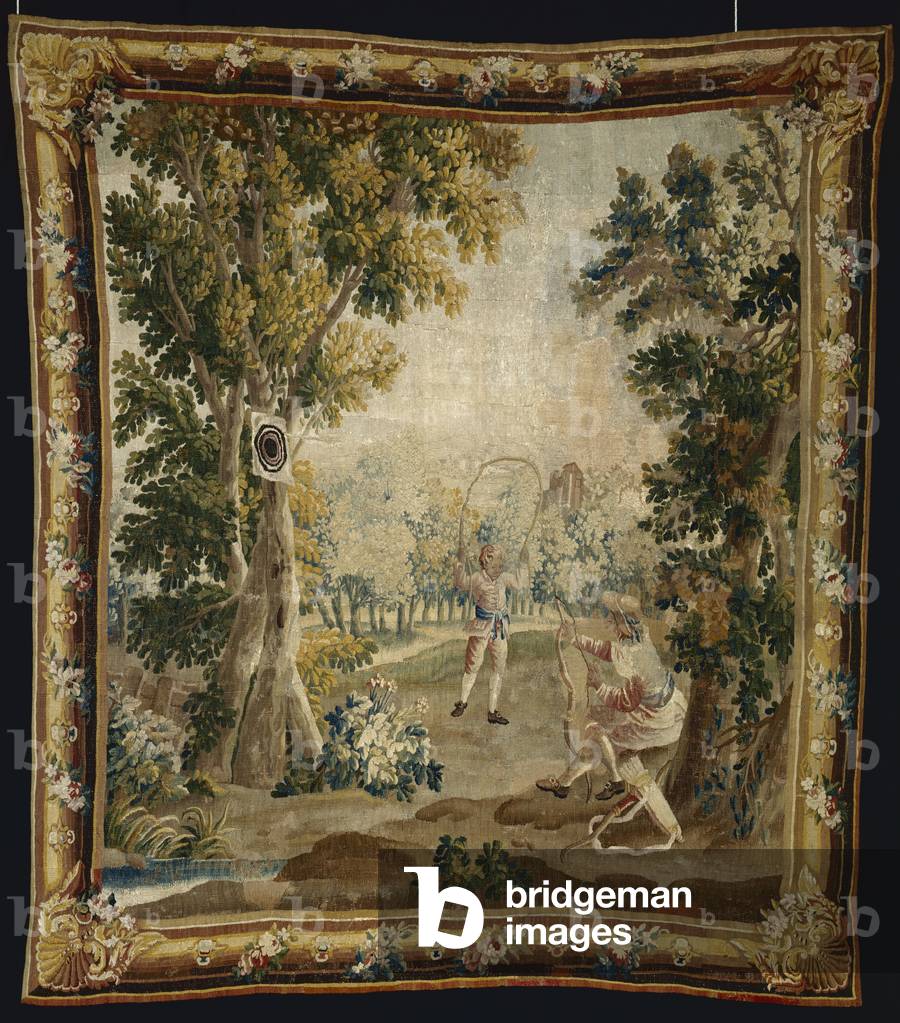 Archery, from Amusements Champêtres (Country Sports), 1770-90 (wool & silk)