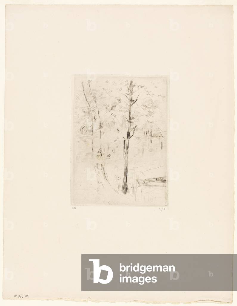 The Lake in the Bois de Boulogne, 1889 (drypoint in black on cream laid paper)