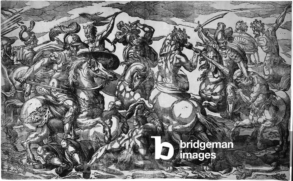 Battle of the Lapiths and Centaurs, c.1600 (woodcut on cream laid paper)