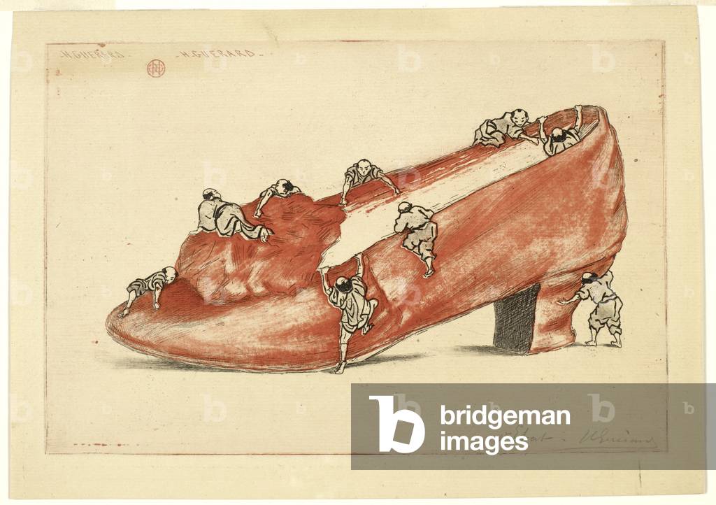 The Assault of the Shoe, 1888 (etching, with open bite, in light red & black on cream laid paper)