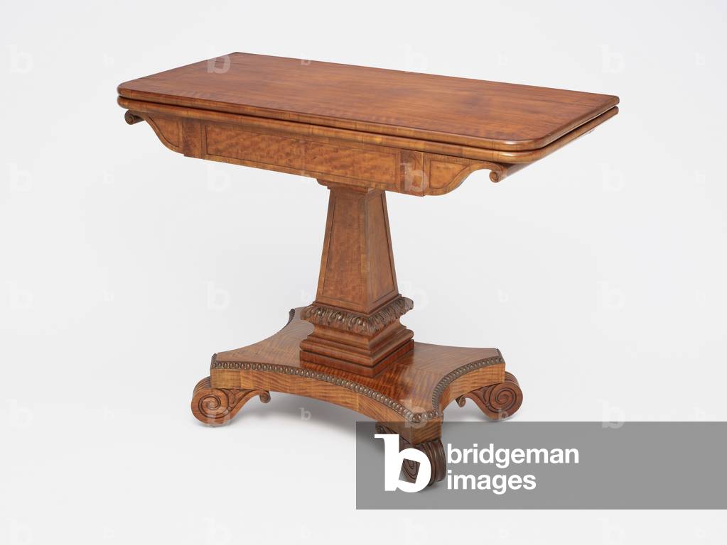 Card table, 1819-25 (mahogany, satinwood veneer, iron & brass)