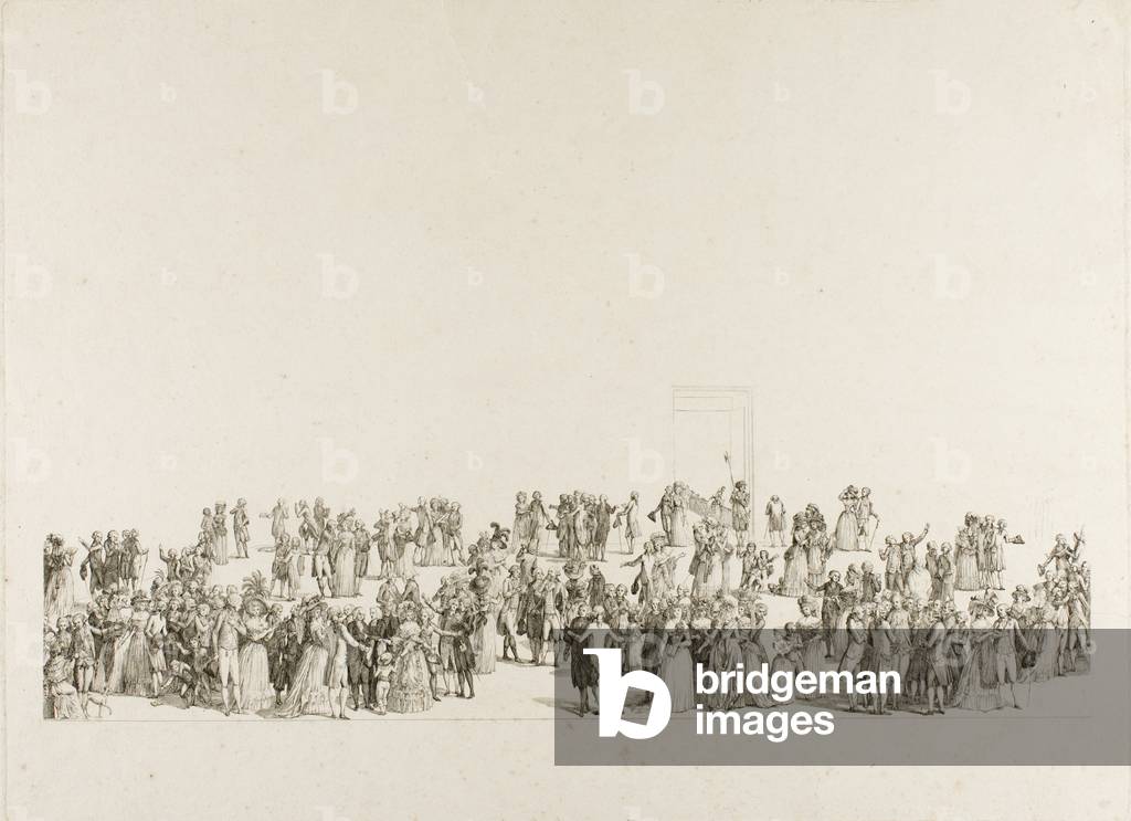 The Exhibition at the Salon du Louvre in 1787, 1787 (etching & engraving on ivory laid paper)