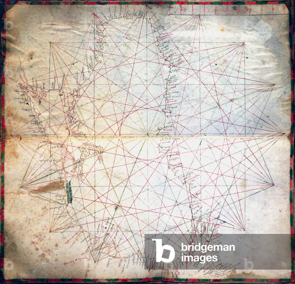 Karte des Schwarzen Meeres (Tinte auf Pergament)