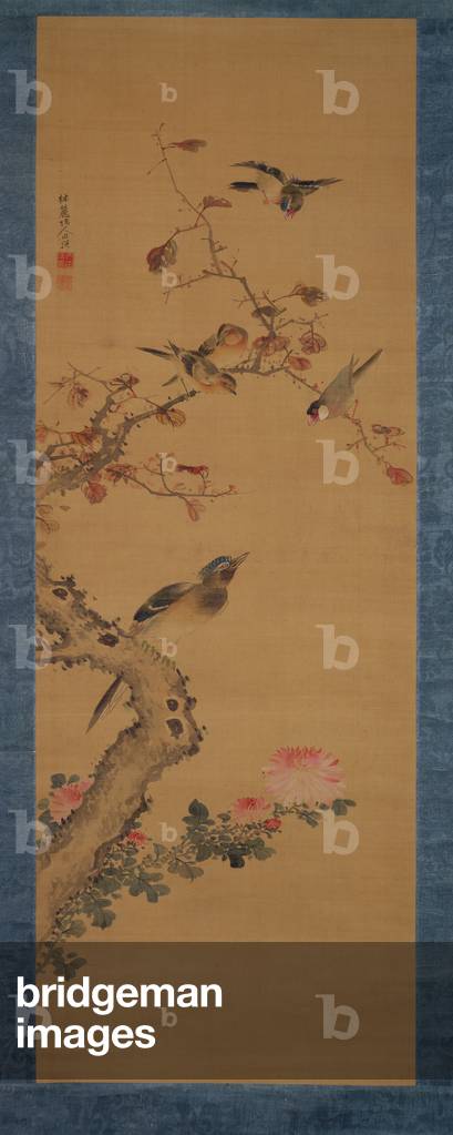 Birds, flowers and trees, c.1800-22 (ink and colours on silk)