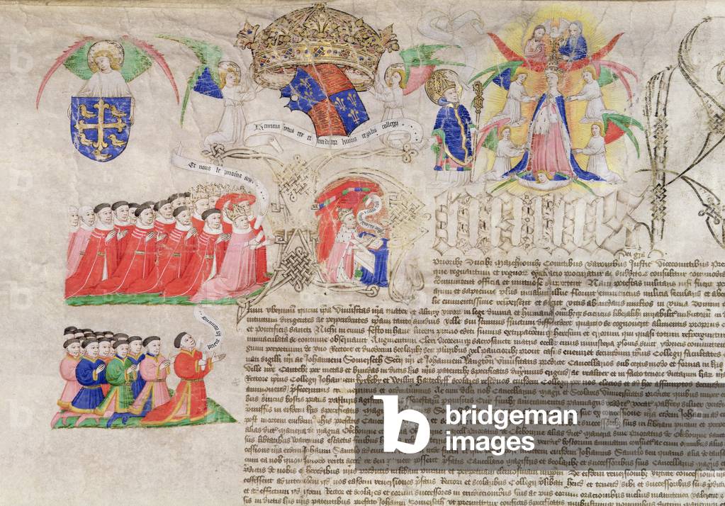 Illumination from the Charter of King's College Cambridge, 1446