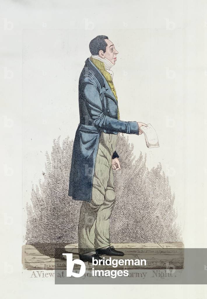 View at Lloyd's after a Stormy Night, 1824 (coloured etching)
