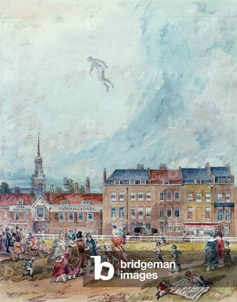 An Aerial Guy Fawkes, 1840 (w/c on paper)