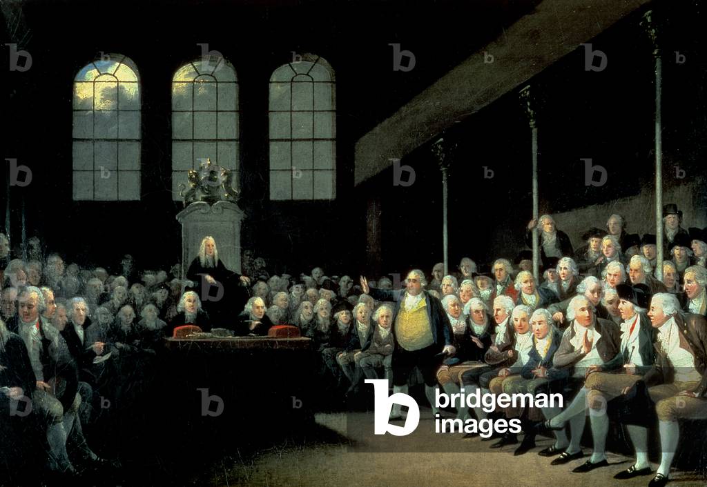Charles James Fox (1749-1806) Addressing the House of Commons during the Pitt Ministry (oil on canvas)
