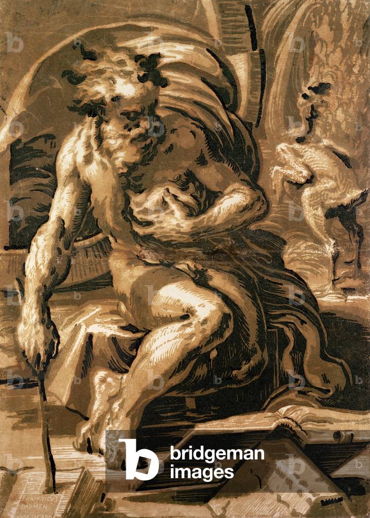 Diogeni, inciso da Ugo da Carpi (1470/80-1532) (xilografia chiaroscuro)