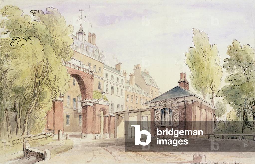 Cumberland Gate, Hyde Park, 1820 (w/c on paper)