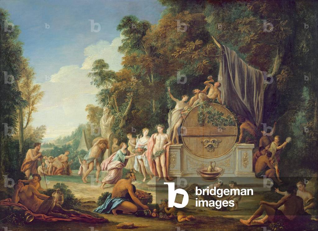 Image of Painting depicting Fete Galante in Honour of Bacchus (oil on canvas), 18th century by Jean Jacques Sp