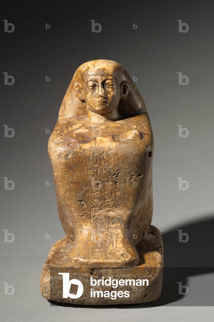 Block Statue of Djedbastetiufankh, Late 25th to Early 26th Dynasty, c.664-610 BC (limestone)