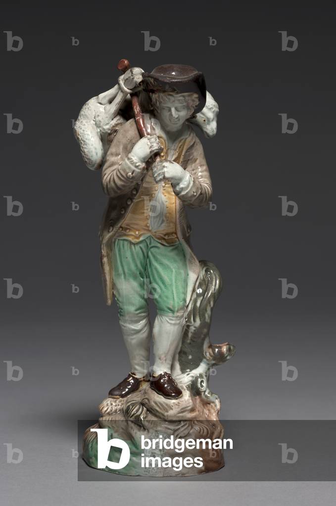 The Lost Sheep, made by Staffordshire Factory, c.1770 (lead glazed earthenware)
