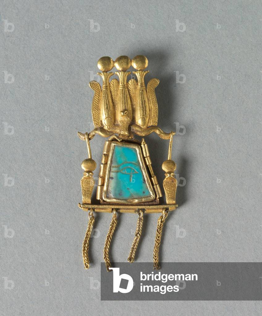 Pendant, 1069-715 BC (gold & turquoise) 
 