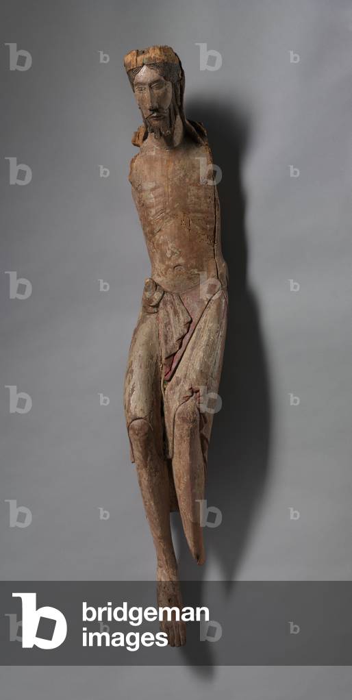 Corpus from a Crucifix, c.1130-1140 (polychromed wood) 
