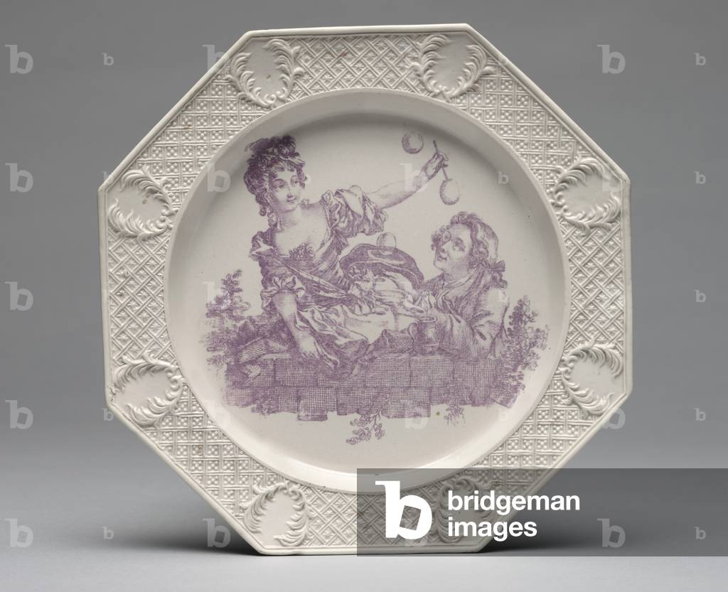 Blowing Soap Bubbles, Staffordshire Factory, c.1760-1770 (salt-glaze earthenware) 