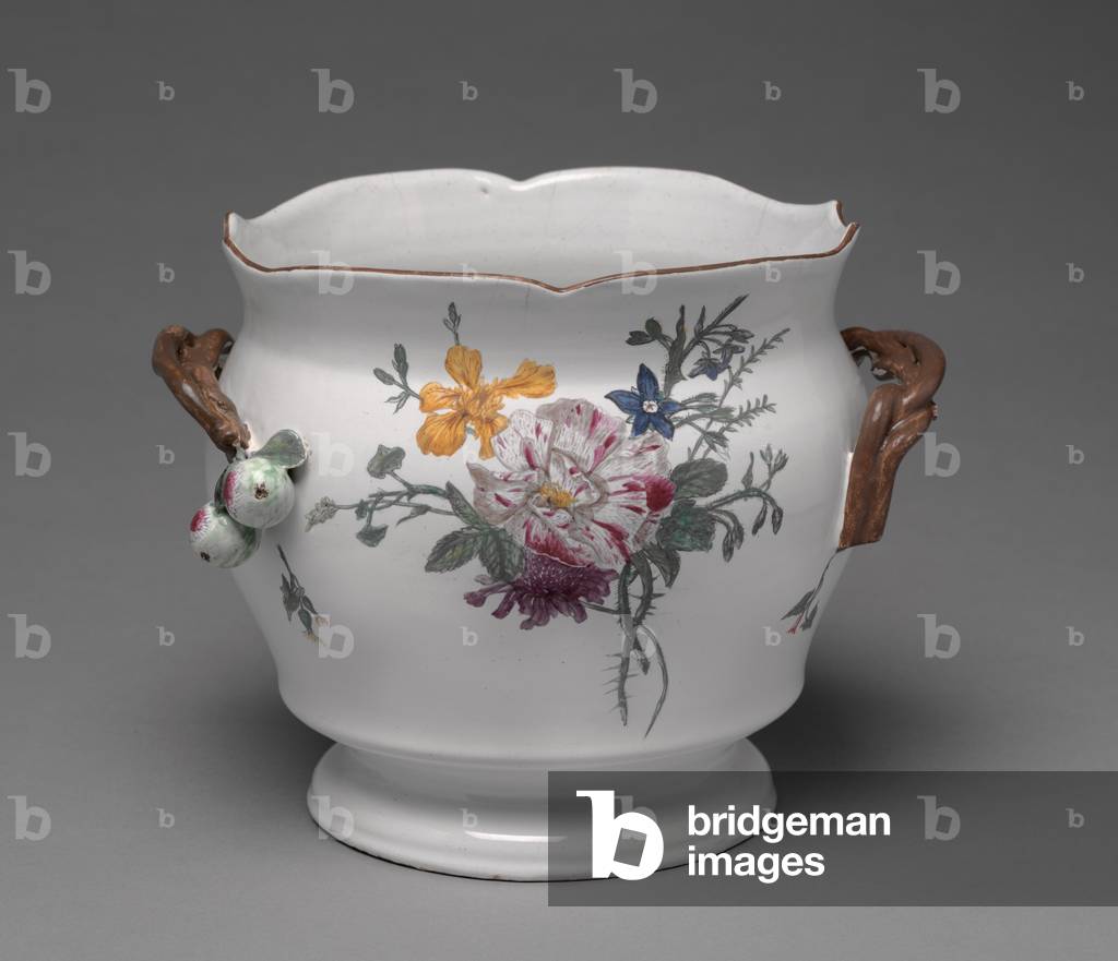 Wine Cooler, manufactured by Joesph-Gaspard Robert Factory, c.1760 (tin-glazed earthenware (faience) with enamel decoration)
