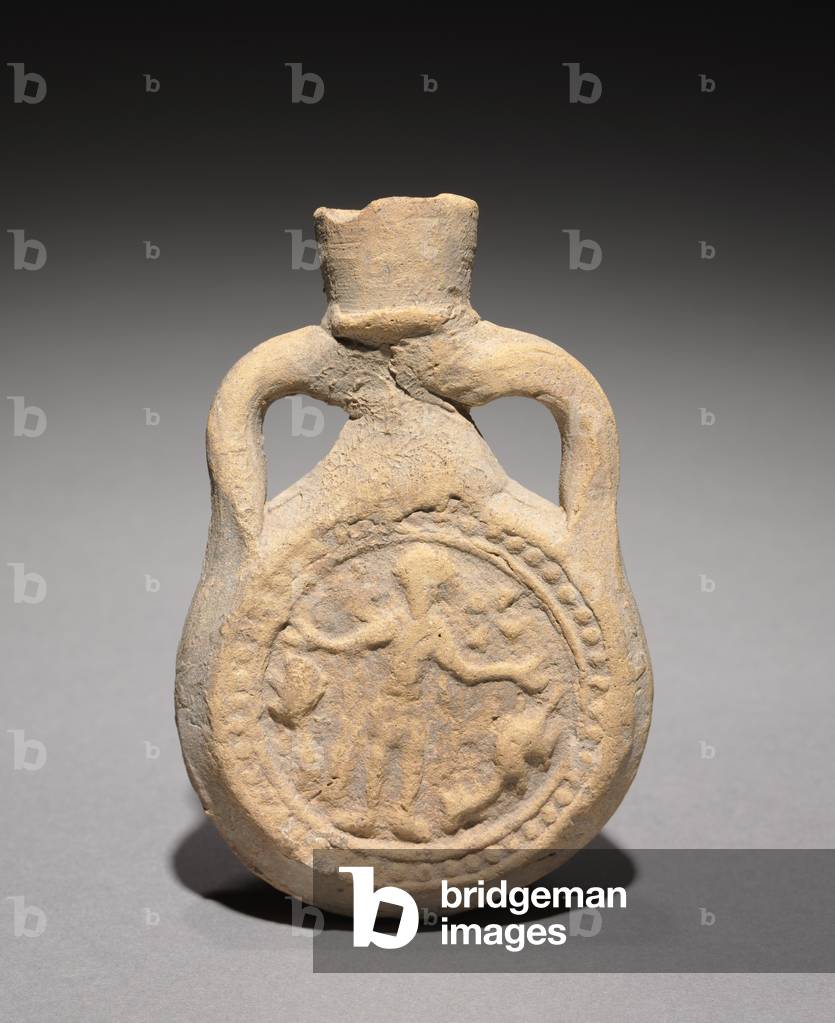 Pilgrim's Flask with Saint Menas, 500-700 (terracotta) 
