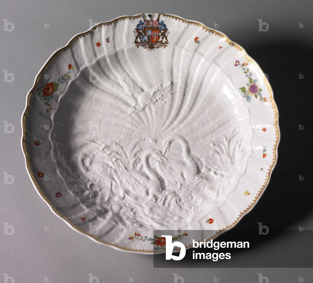 Plate from the Swan Service, manufacturer Meissen Porcelain Factory, Germany, c.1737-1741 (porcelain) 