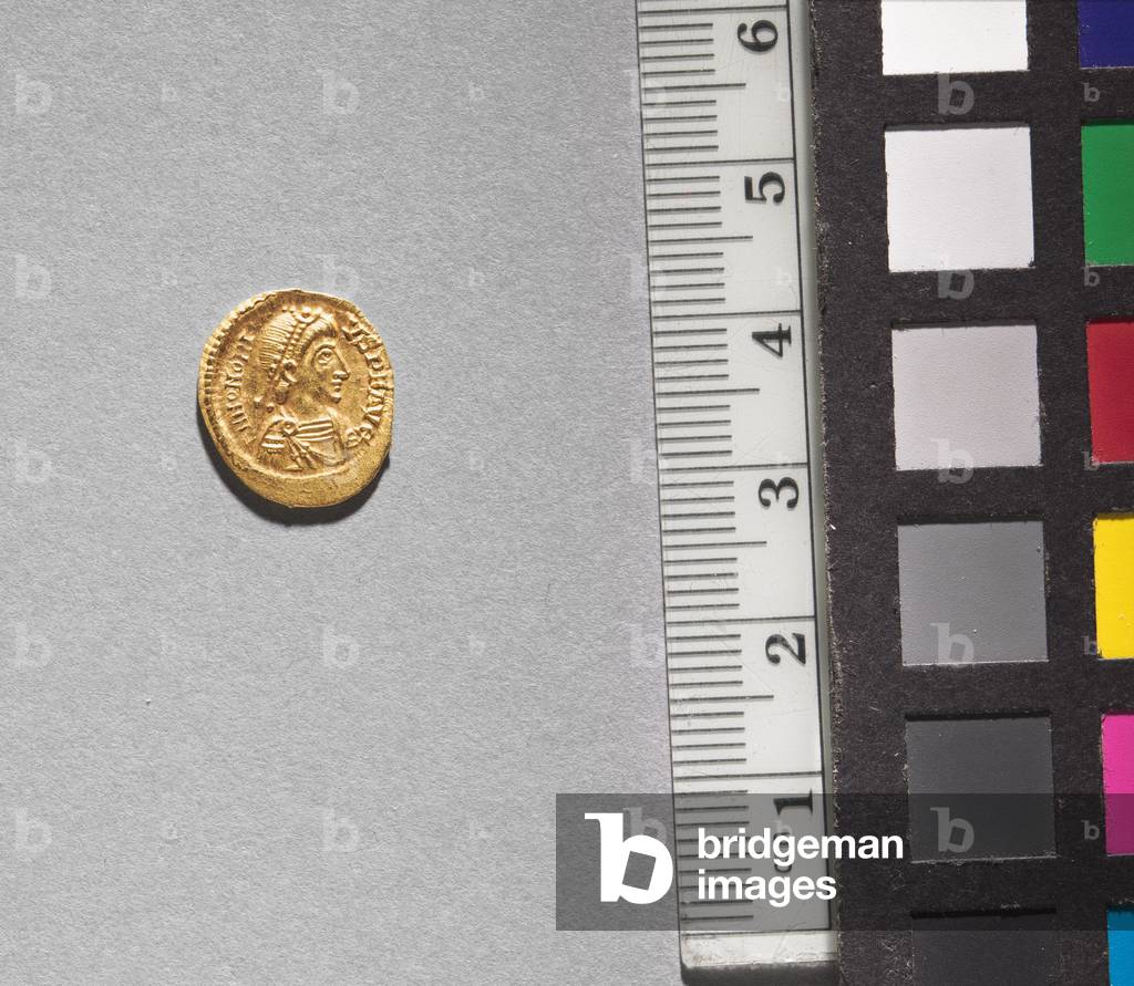 Solidus of Arkadios (obverse), 395-408 (gold) (see CVL 499735 for reverse)
