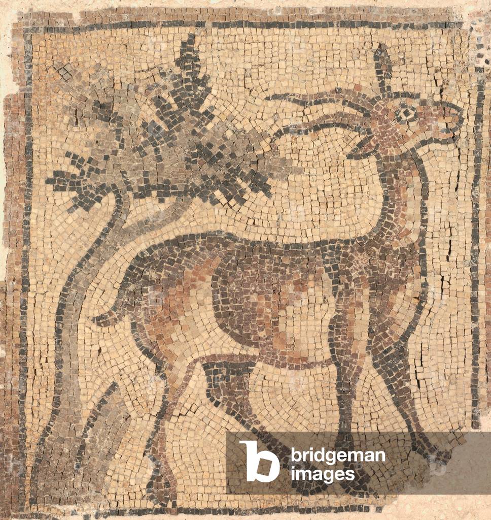 Ram near a Tree, 400s (marble tesserae)
