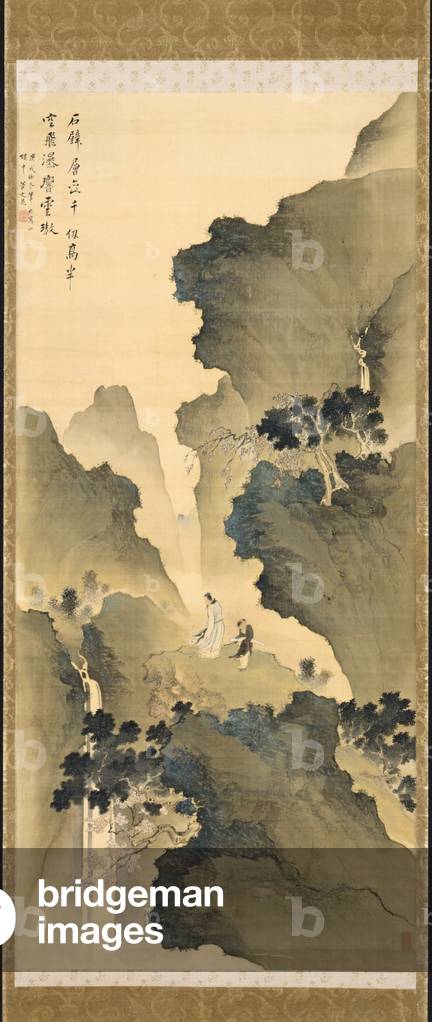 Watching a Waterfall, hanging scroll, 1790 (ink and colour on silk)