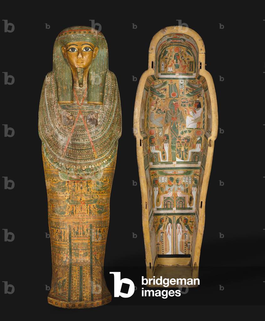 Coffin of Bakenmut, Late 21st to Early 22nd Dynasty, c.1000-900 BC (gessoed & painted sycamore)