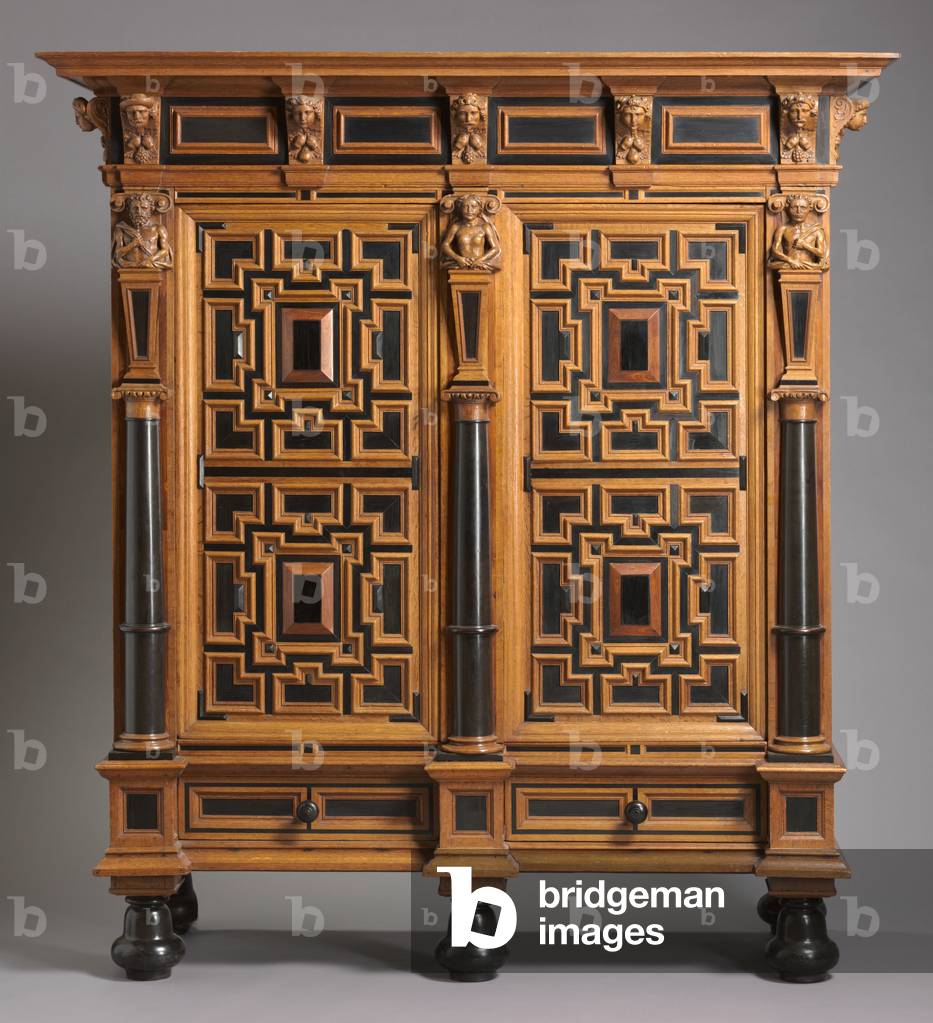 Wardrobe (Kast), made in Holland, c.1625-1650 (oak with ebony and rosewood veneers) 
