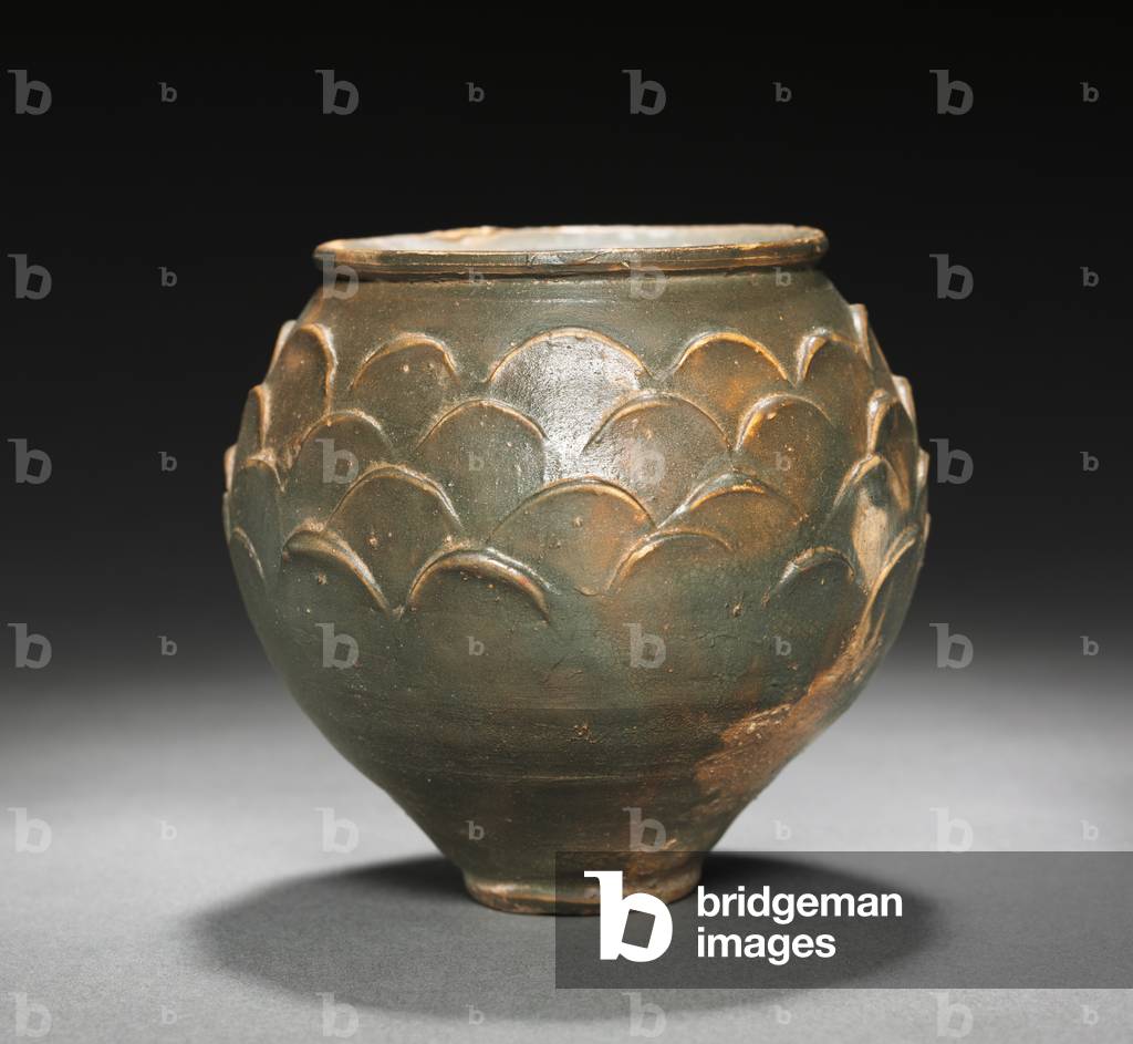 Beaker with Scale Pattern, Cologne, 1-100 (reddish ware with dark grey burnished slip) 