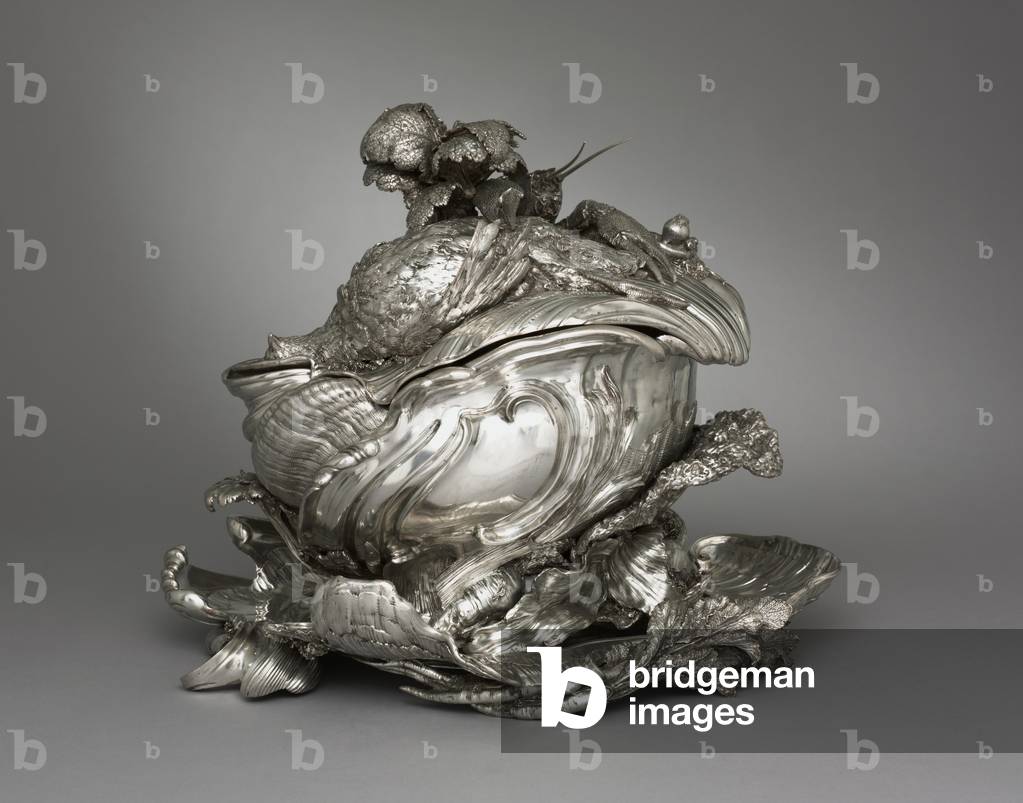 Platter, Tureen and Tureen Lid, made by Henry Adnet, 1735-1738 (silver)