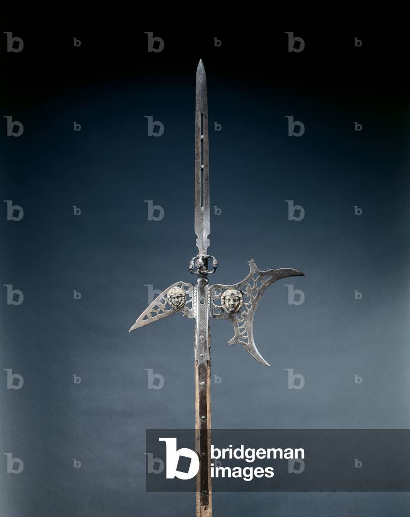 Halberd, c.1600-25 (steel, brass, wood & leather)