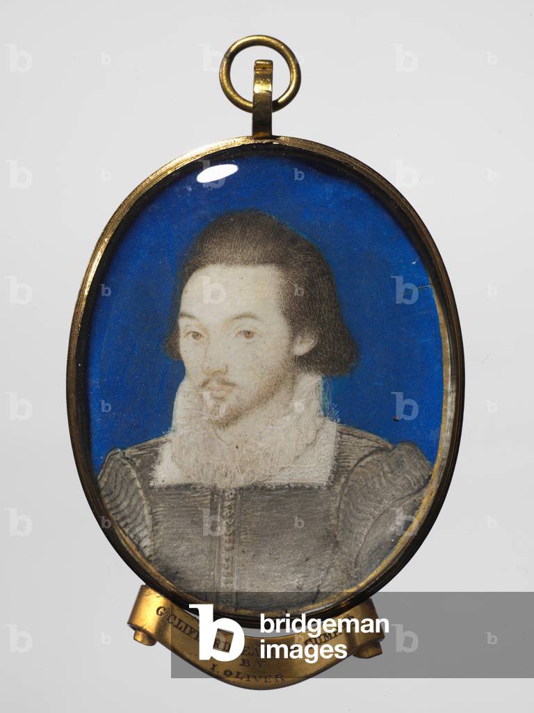 Portrait of a Man, c.1600 (w/c on vellum with a gold border in a gilt metal frame)
