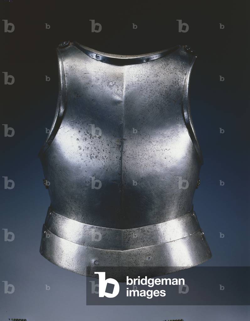 Gothic Breastplate and Taces, North Italy, c.1475-1500 (steel with brass rosette rivets) 