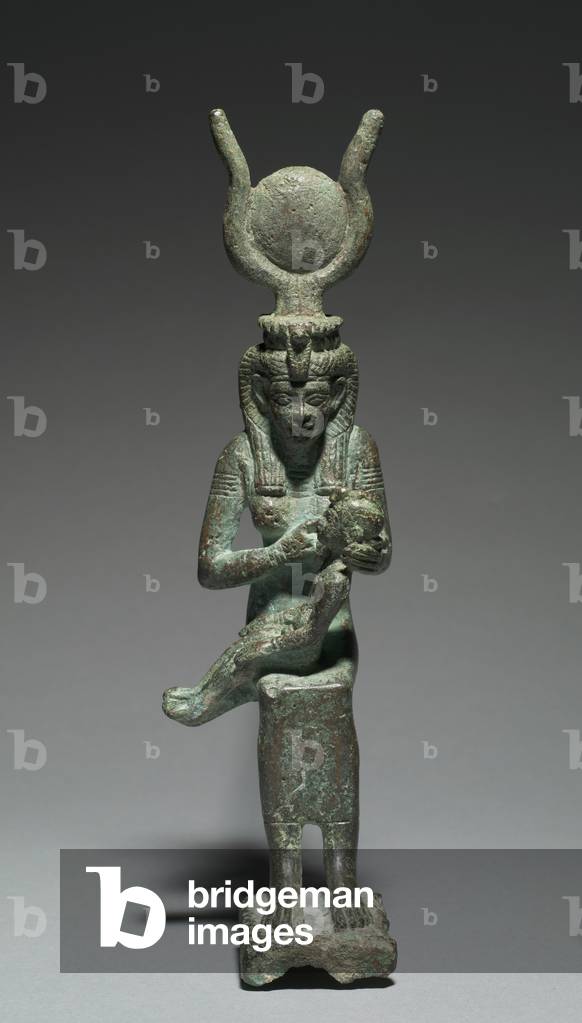 Statuette of Isis and Horus, 664-30 BC (bronze, solid cast) 
