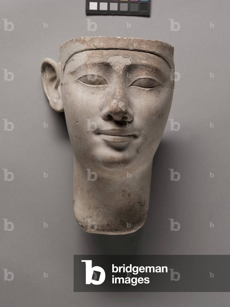 Votive Head of a King, 305-246 BC (limestone) 
