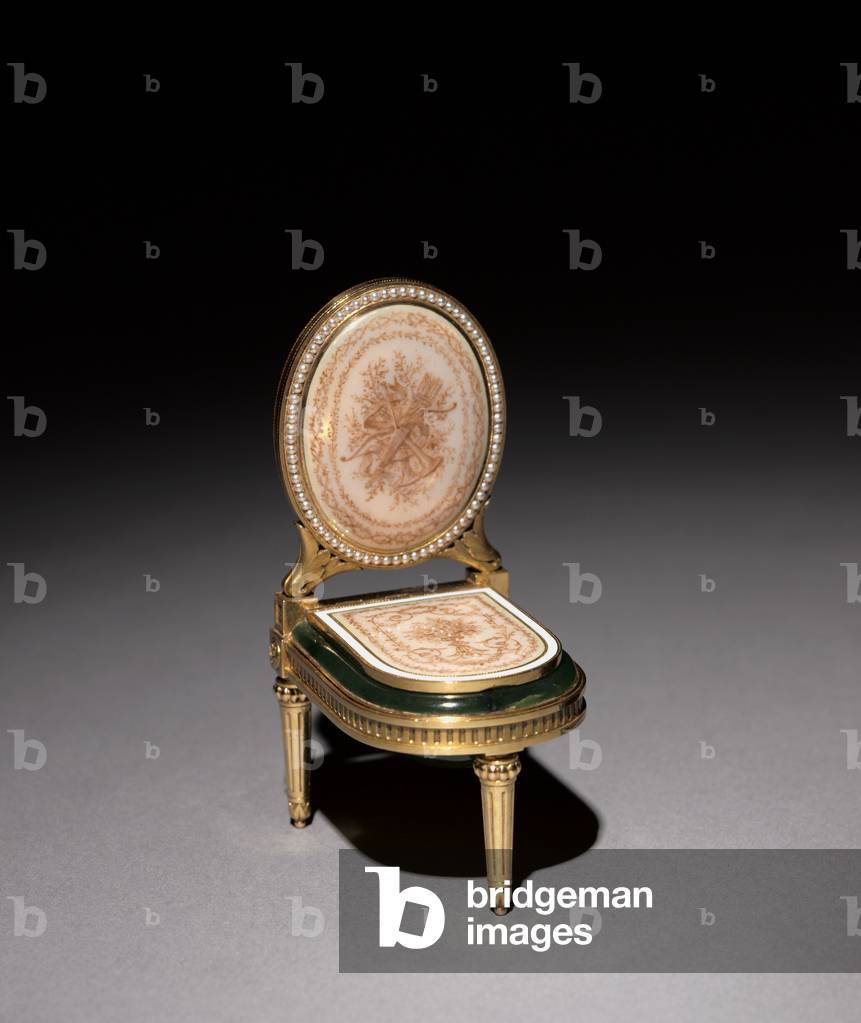 Miniature Bidet, firm of Peter Carl Fabergé (1846-1920), after 1903 (gold, jade, enamel, pearls)  (see also 499669)

