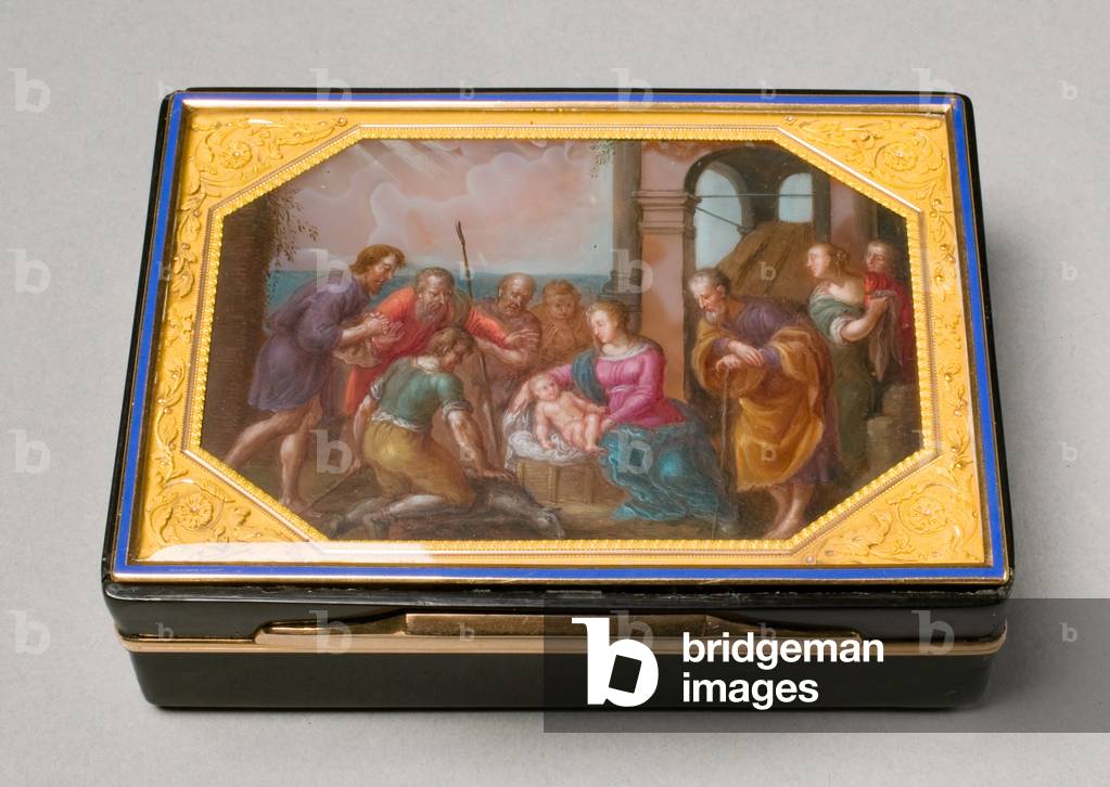 Snuff Box, c.1810-20 (gold-mounted tortoiseshell, agate, enamel)
