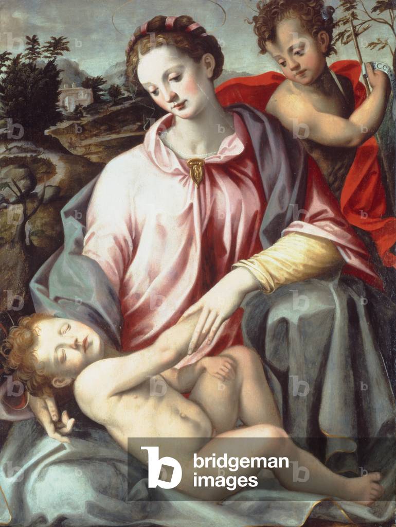 The Madonna and Child with the Infant Saint John the Baptist (oil on panel)