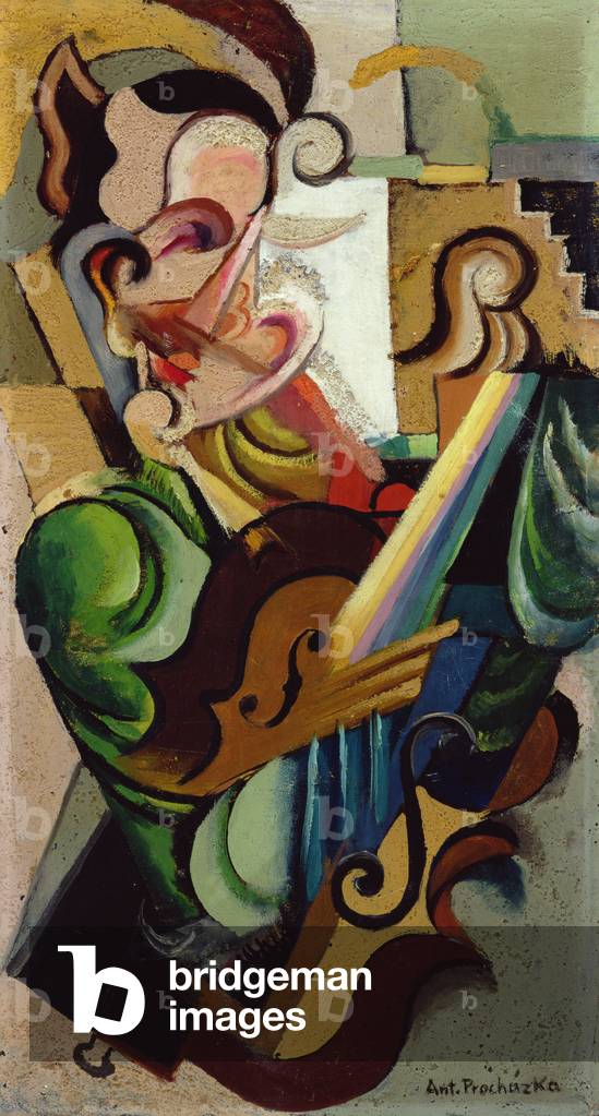 The Violinist, 1917 (oil and sand on canvas)