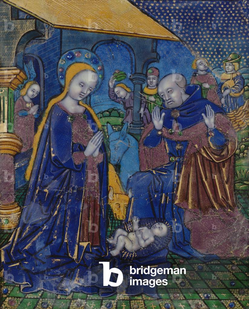 Plaque depicting The Adoration of the Child, Limoges (enamel)