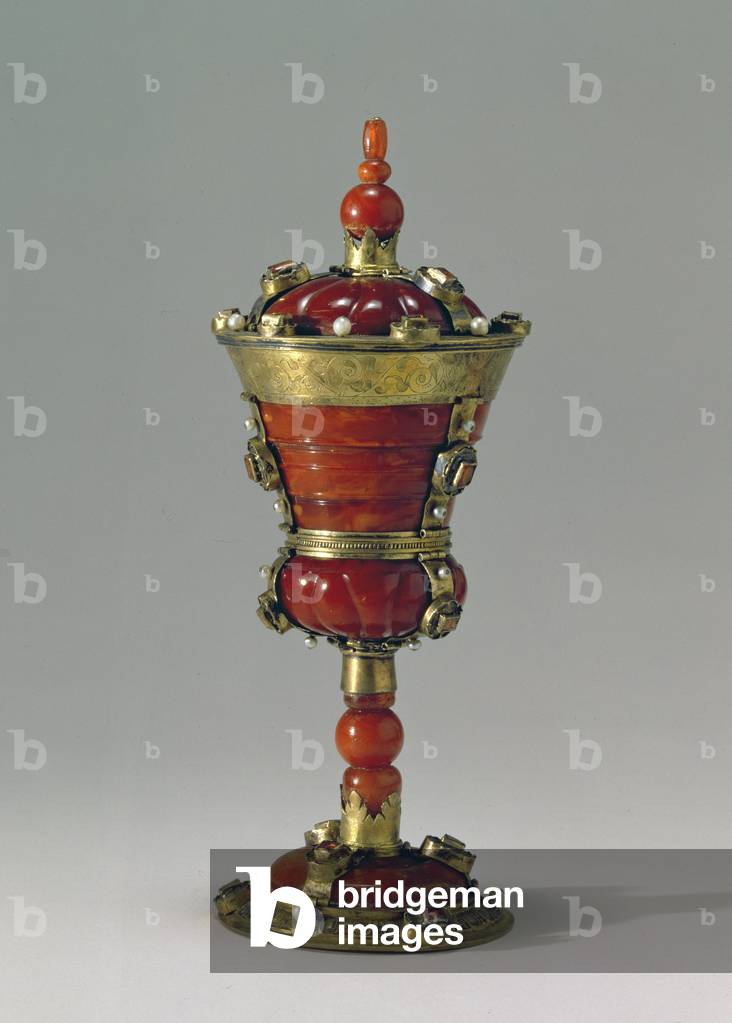 Amber cup (amber, silver gilt and pearl)