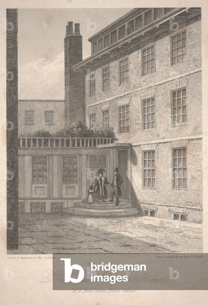 Dr. Samuel Johnson's House, 1835 (etching)