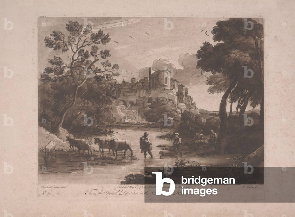 View of Tivoli at Sunset, published 1775 (mezzotint with etching)